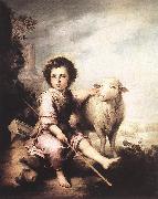 MURILLO, Bartolome Esteban Christ the Good Shepherd sg oil painting